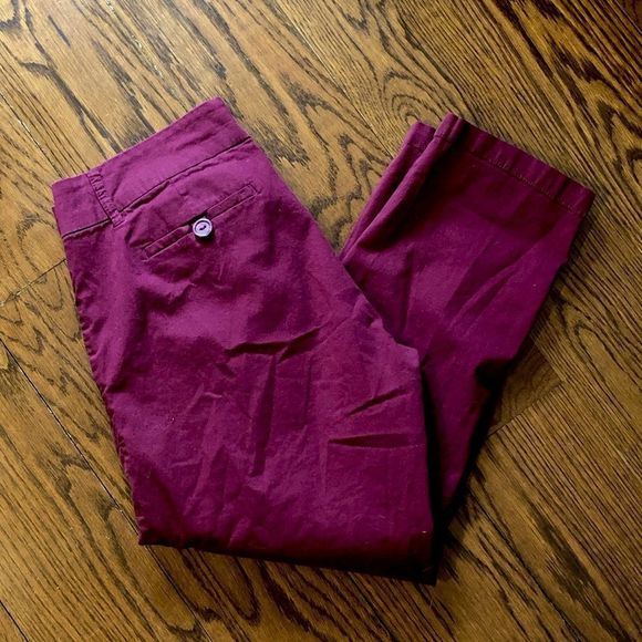 KUT FROM THE KLOTH Womens Maroon Cropped Pants Sz 8 - Picture 1 of 10